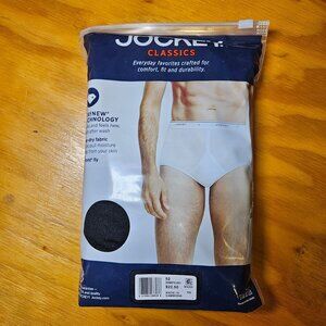 Jockey Classics Mens Full-Rise Briefs 2-Pack Size 52 100% Cotton With Staycool+